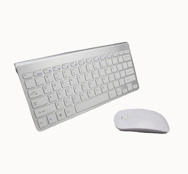 White keyboard and mouse set on a white background